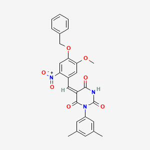 (5E)-5-[4-(benzyloxy)-5-methoxy-2-nitrobenzylidene]-1-(3,5-dimethylphenyl)pyrimidine-2,4,6(1H,3H,5H)-trione