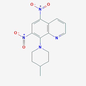 molecular formula C15H16N4O4 B11692727 8-(4-Methylpiperidin-1-yl)-5,7-dinitroquinoline 