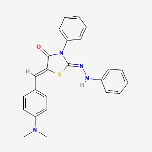 (2Z,5Z)-5-[4-(dimethylamino)benzylidene]-3-phenyl-2-(2-phenylhydrazinylidene)-1,3-thiazolidin-4-one