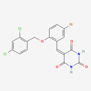 B11692756 5-[[5-Bromo-2-[(2,4-dichlorophenyl)methoxy]phenyl]methylidene]-1,3-diazinane-2,4,6-trione CAS No. 5626-02-8