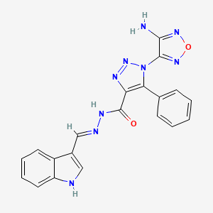 1-(4-amino-1,2,5-oxadiazol-3-yl)-N'-[(E)-1H-indol-3-ylmethylidene]-5-phenyl-1H-1,2,3-triazole-4-carbohydrazide