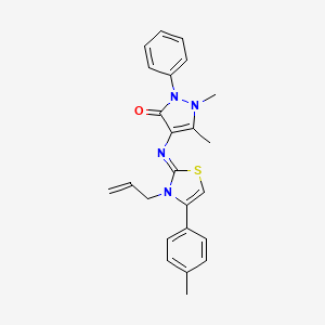 (Z)-4-((3-allyl-4-(p-tolyl)thiazol-2(3H)-ylidene)amino)-1,5-dimethyl-2-phenyl-1H-pyrazol-3(2H)-one