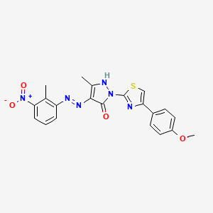 (4Z)-2-[4-(4-methoxyphenyl)-1,3-thiazol-2-yl]-5-methyl-4-[2-(2-methyl-3-nitrophenyl)hydrazinylidene]-2,4-dihydro-3H-pyrazol-3-one