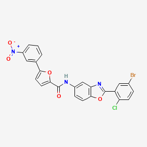 molecular formula C24H13BrClN3O5 B11692903 N-[2-(5-bromo-2-chlorophenyl)-1,3-benzoxazol-5-yl]-5-(3-nitrophenyl)furan-2-carboxamide 