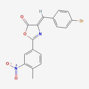 molecular formula C17H11BrN2O4 B11692918 (4Z)-4-(4-bromobenzylidene)-2-(4-methyl-3-nitrophenyl)-1,3-oxazol-5(4H)-one 