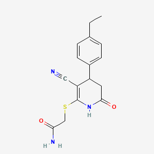 2-{[3-Cyano-4-(4-ethylphenyl)-6-oxo-1,4,5,6-tetrahydropyridin-2-yl]sulfanyl}acetamide