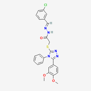 N'-[(E)-(3-chlorophenyl)methylidene]-2-{[5-(3,4-dimethoxyphenyl)-4-phenyl-4H-1,2,4-triazol-3-yl]sulfanyl}acetohydrazide