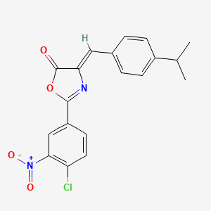 molecular formula C19H15ClN2O4 B11692959 (4Z)-2-(4-chloro-3-nitrophenyl)-4-[4-(propan-2-yl)benzylidene]-1,3-oxazol-5(4H)-one 