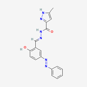 N'-((1E)-{2-hydroxy-5-[(E)-phenyldiazenyl]phenyl}methylene)-3-methyl-1H-pyrazole-5-carbohydrazide