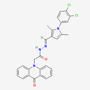 N'-{(E)-[1-(3,4-dichlorophenyl)-2,5-dimethyl-1H-pyrrol-3-yl]methylidene}-2-(9-oxoacridin-10(9H)-yl)acetohydrazide