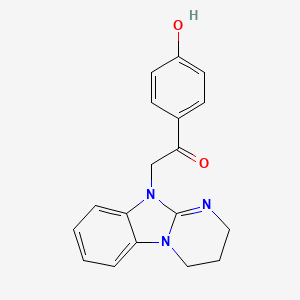 molecular formula C18H17N3O2 B11692986 2-(3,4-dihydropyrimido[1,2-a]benzimidazol-10(2H)-yl)-1-(4-hydroxyphenyl)ethanone 