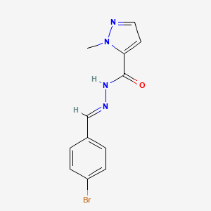 molecular formula C12H11BrN4O B11692988 N'-[(E)-(4-bromophenyl)methylidene]-1-methyl-1H-pyrazole-5-carbohydrazide 