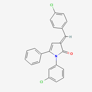 molecular formula C23H15Cl2NO B11692998 (3E)-3-(4-chlorobenzylidene)-1-(3-chlorophenyl)-5-phenyl-1,3-dihydro-2H-pyrrol-2-one 