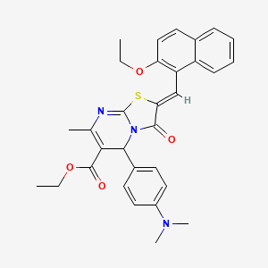 ethyl (2Z)-5-[4-(dimethylamino)phenyl]-2-[(2-ethoxynaphthalen-1-yl)methylidene]-7-methyl-3-oxo-2,3-dihydro-5H-[1,3]thiazolo[3,2-a]pyrimidine-6-carboxylate