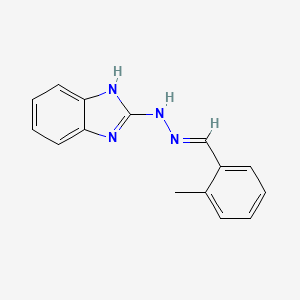 molecular formula C15H14N4 B11693019 2-[(2E)-2-(2-methylbenzylidene)hydrazinyl]-1H-benzimidazole 