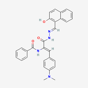 molecular formula C29H26N4O3 B11693020 N-[(1Z)-1-[4-(dimethylamino)phenyl]-3-{(2E)-2-[(2-hydroxynaphthalen-1-yl)methylidene]hydrazinyl}-3-oxoprop-1-en-2-yl]benzamide 