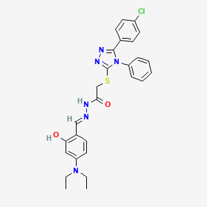 2-{[5-(4-chlorophenyl)-4-phenyl-4H-1,2,4-triazol-3-yl]sulfanyl}-N'-{(E)-[4-(diethylamino)-2-hydroxyphenyl]methylidene}acetohydrazide