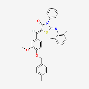 (2Z,5Z)-2-[(2,6-dimethylphenyl)imino]-5-{3-methoxy-4-[(4-methylbenzyl)oxy]benzylidene}-3-phenyl-1,3-thiazolidin-4-one