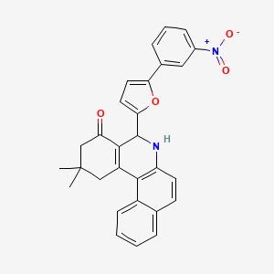 molecular formula C29H24N2O4 B11693049 2,2-dimethyl-5-[5-(3-nitrophenyl)furan-2-yl]-2,3,5,6-tetrahydrobenzo[a]phenanthridin-4(1H)-one 