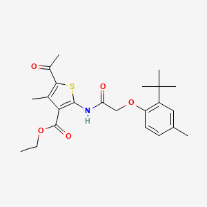 Ethyl 5-acetyl-2-[2-(2-tert-butyl-4-methylphenoxy)acetamido]-4-methylthiophene-3-carboxylate