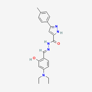 molecular formula C22H25N5O2 B11693114 N'-[(E)-[4-(Diethylamino)-2-hydroxyphenyl]methylidene]-3-(4-methylphenyl)-1H-pyrazole-5-carbohydrazide 