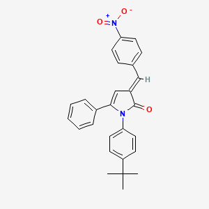 molecular formula C27H24N2O3 B11693152 (3E)-1-(4-tert-butylphenyl)-3-(4-nitrobenzylidene)-5-phenyl-1,3-dihydro-2H-pyrrol-2-one 