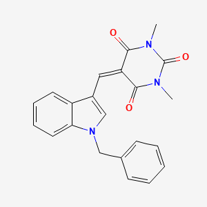 molecular formula C22H19N3O3 B11693176 5-[(1-benzyl-1H-indol-3-yl)methylidene]-1,3-dimethyl-1,3-diazinane-2,4,6-trione 