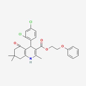 2-Phenoxyethyl 4-(2,4-dichlorophenyl)-2,7,7-trimethyl-5-oxo-1,4,5,6,7,8-hexahydroquinoline-3-carboxylate