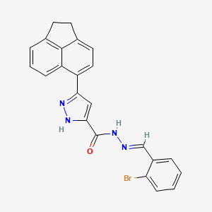 molecular formula C23H17BrN4O B11693213 N'-[(E)-(2-Bromophenyl)methylidene]-3-(1,2-dihydro-5-acenaphthylenyl)-1H-pyrazole-5-carbohydrazide 