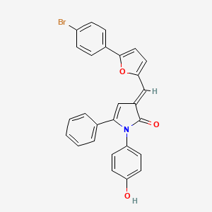 (3E)-3-{[5-(4-bromophenyl)furan-2-yl]methylidene}-1-(4-hydroxyphenyl)-5-phenyl-1,3-dihydro-2H-pyrrol-2-one