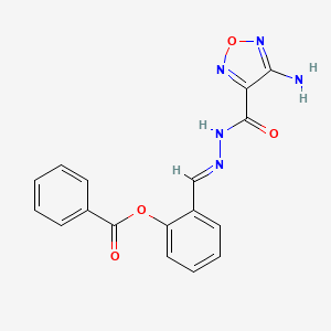 2-[(E)-{2-[(4-amino-1,2,5-oxadiazol-3-yl)carbonyl]hydrazinylidene}methyl]phenyl benzoate