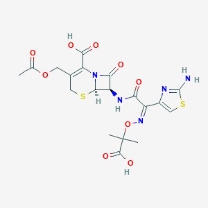 B116933 (6R,7R)-3-(acetyloxymethyl)-7-[[(2Z)-2-(2-amino-1,3-thiazol-4-yl)-2-(2-carboxypropan-2-yloxyimino)acetyl]amino]-8-oxo-5-thia-1-azabicyclo[4.2.0]oct-2-ene-2-carboxylic acid CAS No. 73443-60-4