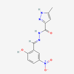 N'-[(E)-(2-hydroxy-5-nitrophenyl)methylidene]-3-methyl-1H-pyrazole-5-carbohydrazide