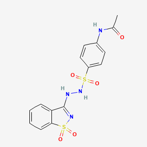 N-(4-{[2-(1,1-dioxido-1,2-benzothiazol-3-yl)hydrazinyl]sulfonyl}phenyl)acetamide