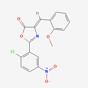 molecular formula C17H11ClN2O5 B11693373 (4Z)-2-(2-chloro-5-nitrophenyl)-4-(2-methoxybenzylidene)-1,3-oxazol-5(4H)-one 