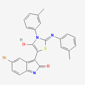 (3Z)-5-bromo-3-{(2Z)-3-(3-methylphenyl)-2-[(3-methylphenyl)imino]-4-oxo-1,3-thiazolidin-5-ylidene}-1,3-dihydro-2H-indol-2-one