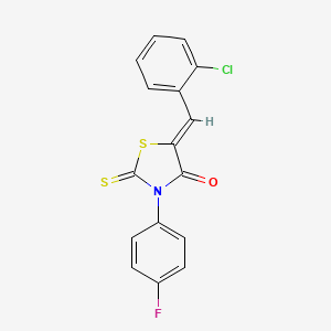 (5Z)-5-[(2-chlorophenyl)methylidene]-3-(4-fluorophenyl)-2-sulfanylidene-1,3-thiazolidin-4-one