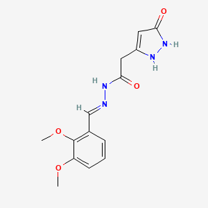 molecular formula C14H16N4O4 B11693408 N'-[(E)-(2,3-dimethoxyphenyl)methylidene]-2-(5-hydroxy-1H-pyrazol-3-yl)acetohydrazide 