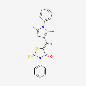 molecular formula C22H18N2OS2 B11693416 (5Z)-5-[(2,5-dimethyl-1-phenyl-1H-pyrrol-3-yl)methylidene]-3-phenyl-2-thioxo-1,3-thiazolidin-4-one 