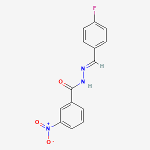 molecular formula C14H10FN3O3 B11693434 N'-[(E)-(4-fluorophenyl)methylidene]-3-nitrobenzohydrazide 