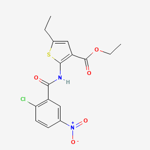 Ethyl 2-{[(2-chloro-5-nitrophenyl)carbonyl]amino}-5-ethylthiophene-3-carboxylate