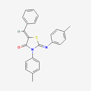 molecular formula C24H20N2OS B11693484 (2Z,5Z)-5-benzylidene-3-(4-methylphenyl)-2-[(4-methylphenyl)imino]-1,3-thiazolidin-4-one 