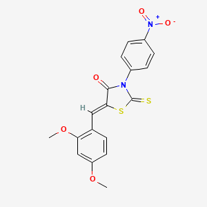 (5Z)-5-[(2,4-dimethoxyphenyl)methylidene]-3-(4-nitrophenyl)-2-sulfanylidene-1,3-thiazolidin-4-one