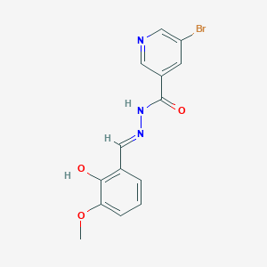 molecular formula C14H12BrN3O3 B11693489 5-bromo-N'-[(E)-(2-hydroxy-3-methoxyphenyl)methylidene]pyridine-3-carbohydrazide 