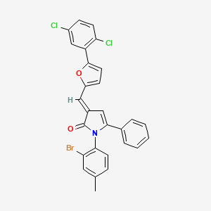 (3E)-1-(2-bromo-4-methylphenyl)-3-{[5-(2,5-dichlorophenyl)furan-2-yl]methylidene}-5-phenyl-1,3-dihydro-2H-pyrrol-2-one