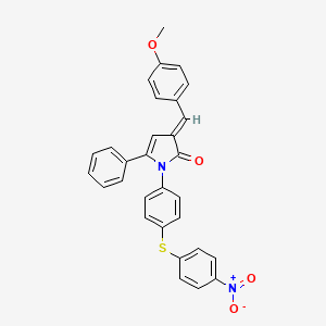 (3E)-3-(4-methoxybenzylidene)-1-{4-[(4-nitrophenyl)sulfanyl]phenyl}-5-phenyl-1,3-dihydro-2H-pyrrol-2-one