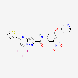 N-[3-nitro-5-(pyridin-3-yloxy)phenyl]-5-(thiophen-2-yl)-7-(trifluoromethyl)pyrazolo[1,5-a]pyrimidine-2-carboxamide