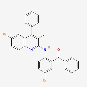 molecular formula C29H20Br2N2O B11693551 (5-Bromo-2-((6-bromo-3-methyl-4-phenylquinolin-2-yl)amino)phenyl)(phenyl)methanone CAS No. 64675-63-4