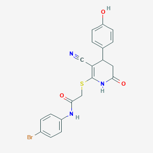 N-(4-bromophenyl)-2-{[3-cyano-4-(4-hydroxyphenyl)-6-oxo-1,4,5,6-tetrahydropyridin-2-yl]sulfanyl}acetamide