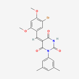 (5E)-5-[(5-bromo-2,4-dimethoxyphenyl)methylidene]-1-(3,5-dimethylphenyl)-1,3-diazinane-2,4,6-trione